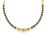 Men's Success and Grounding Necklace with Smoky Quartz, Citrine & Gold Chain